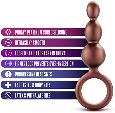 Anal Adventures Priestess Silicone Anal Plug Beads - Beaded Buttplug - Loop At Base For Easy Pull And Safety - Satin Smooth Texture Ultrasilk - Tapered Head - Sex Toy For Him Her Couples - Image 2