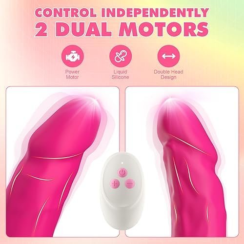 Vibrating Double Ended Dildo Vibrator For Lesbian Sex Toys - 15.7 Inches Relistic Strapless G Spot Dildos Wireless Silicone Fake Penis With 10 Vibration For Couple Anal Play Adult Toys & Games - Image 3