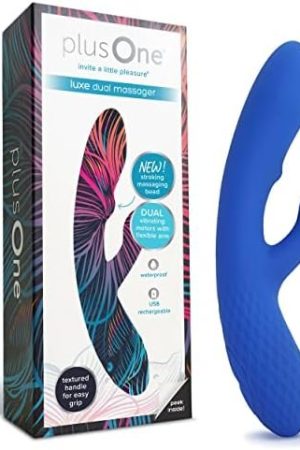 Plusone Luxe Dual Rabbit Vibrator For Women With Stroking Massage Bead - Made Of Body-Safe Silicone, Fully Waterproof, Usb Rechargeable - Dual Vibrating Massager With 10 Vibration Settings