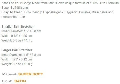 Tantus Sex/Adult Toys Super Soft Ball Stretcher Kit Cock/Penis Ring- 100% Utra-Premium Silicone Wedding Rings/Bands For Men - Small & Large, Crimson - Image 2