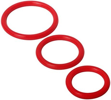 Trinity Vibes Silicone Cock Rings, Red