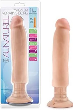 Blush Au Naturel - 11" Long Thick Soft Dual Density Powerful Realistic Bendable Vibrating Dildo For Men Women - Beige