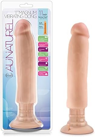 Blush Au Naturel - 11" Long Thick Soft Dual Density Powerful Realistic Bendable Vibrating Dildo For Men Women - Beige
