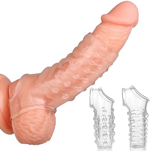 New Cock Delay Loop Sleeve For Men, Dovelo Reusable Ultra-Soft Penis Enlarger Cock Extender Sheath Men Cock Condom Male Sex Toys - Clear