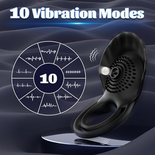 Baswetr Vibrating Cock Ring Sex Toys For Men With 10 Vibration Modes, Penis Ring Vibrator Adult Sex Toy For Couple, Silicone Clitoral Stimulator Rings For Erection Enhancing - Image 2