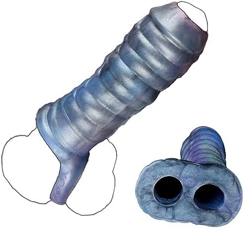 Silicone Made Soft Reusable Soft Sleeve Sheath Penis Sleeve Enlarger Extender Extension Ball Stretchy Ring