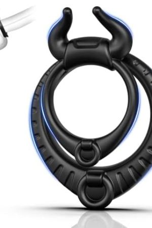 Silicone Penis Ring,Cock Ring For Men,Super Soft Double Ring With A Unique Bull Head Shape Penis Ring,Sex Toy For Men Erection Sex