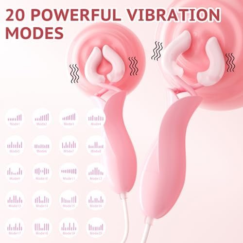 Jesakmie Nipple Clamps Vibrator With 20 Different Vibration Modes, Portable Rechargeable Breast Vibrating Massager Stimulator Toy For Female, Couples, Sex Pleasure Women - Image 3