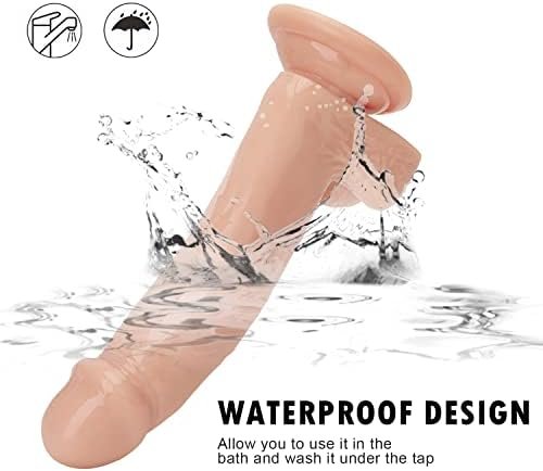 Lifelike Lover Luxe Realistic Dildo - 7 Inch Huge Silicone Dildo With Strong Suction Cup - Crystal Jelly Dildo - M Pink - Image 2