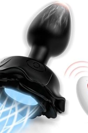 Anal Sex Toys Anal Plug Vibrator With 10 Vibration Settings, Women Sex Toy Led Vibrating Butt Plug Rose Sex Toy, Anal Vibrators Adult Toys For Women, Light Up Anal Toys Adult Sex Toys & Games, Black