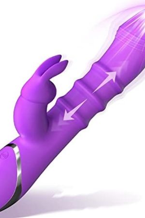 Rabbit Vibrator With 3 Thrusting Ring Up & Down, G Spot Vibrator Dildo With Independent Clitoral Stimulator, Anal Clit Stimulation, Adult Sex Toy For Women Pleasure
