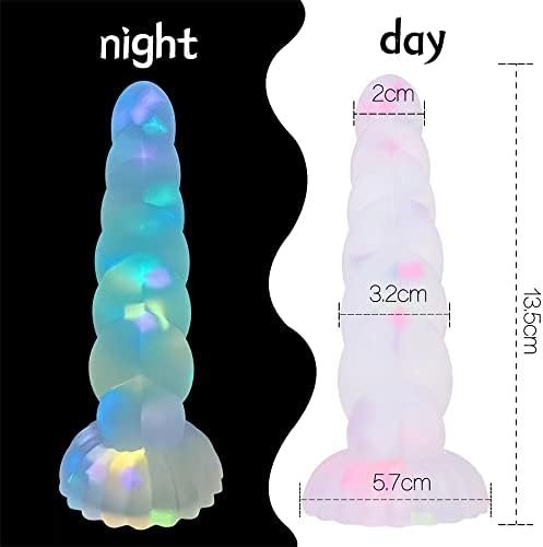 New Luminous Tiny Dildo With Suction Cup Glow In Dark Colorful Knot Penis For Beginners Female Men Masturbator Anal Massager Toy - Image 2