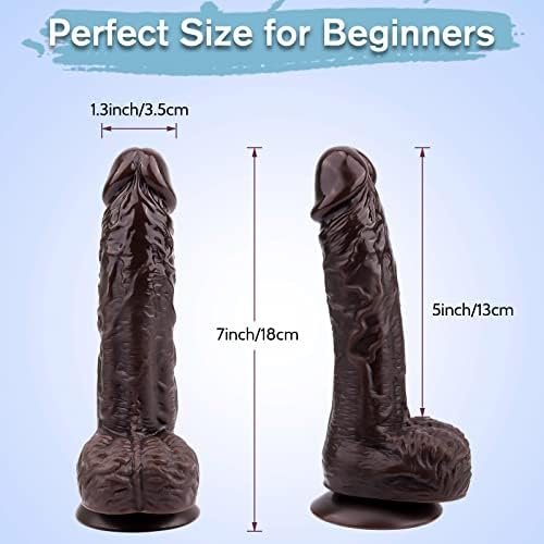 Realistic G-Spot Dildo For Women Orgasm - Adorime 7 Inch Penis Dong With Lifelike Glans Veins Testicles & Hands-Free Strong Suction Cup, Flexible Cock Adult Sex Toys For Vaginal Anal Masturbation - Image 2