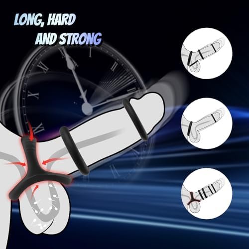 Silicone Cock Ring Sex Toys For Men Penis Rings Set With 7 Different Sizes For Erection Enhancing, Long Lasting Stronger Strechy Adult Toys For Men Or Couple (Black) - Image 2