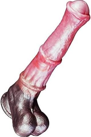 Soft Flexible Big Size Multi Color Artificial Horse Dildo Anal Toy Color Mixed Silicone Made With Suction Size L (L)