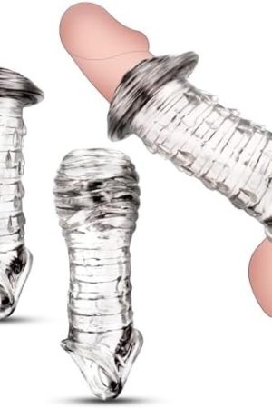 2 Pcs Cock Rings, Reusable Penis Enlarge Sleeves, Delay Ejaculation Stronger Erection Enhancement Sex Toys For Men (B)