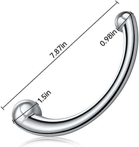 Fst 7.8Inch Stainless Steel Wand Double-Ended Dildo Anal Plug Sex Toy With Different Size Curved Ends For Men Women Couples G-Spot Stimulation Prostate Massager - Image 3