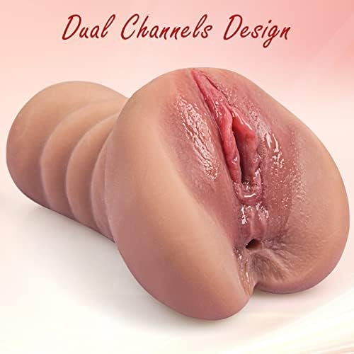 Male Masturbator 650G Lifelike Flexibility Pocket Pussy Portable Men Stroker Clitoris Anal Masturbators Realistic 3D Channel Textured Vagina Tight Anus Sex Toys For Men Masturbation (Flesh) - Image 2