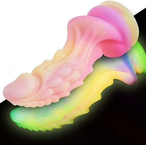 Realistic Monster Dildo, 8.66Inch Thick Huge Anal Dildo With Suction Cup For Hands-Free Play, Big Dragon Fantasy Dildo Silicone G Spot Dildo Anal Plug Prostate Massager Adult Sex Toys For Women Men