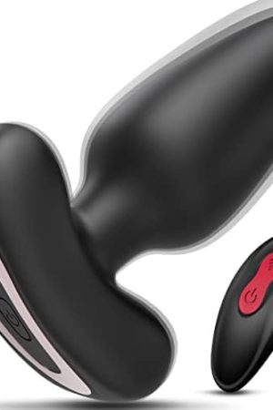 Anal Vibrator Prostate Massager With 9 Vibration Modes, Vibrating Anal Butt Plug With Wireless Remote Control, Rechargeable Waterproof G-Spot Vibrator Anal Sex Toys For Men, Women And Couples Black
