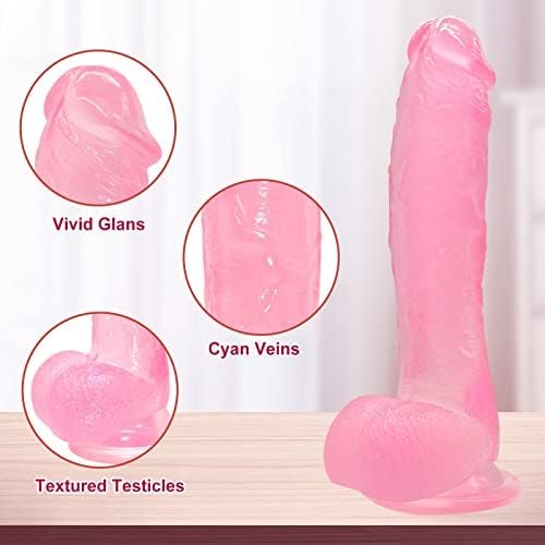 Silicone Harness Dildo 8.3'' Realistic Dildo For Beginners Women Sex Toys With Strong Suction Cup Hands-Free Play Lifelike Penis Anal Toy With Curved Shaft G Spot Adult Sex Toys(Flesh) - Image 3