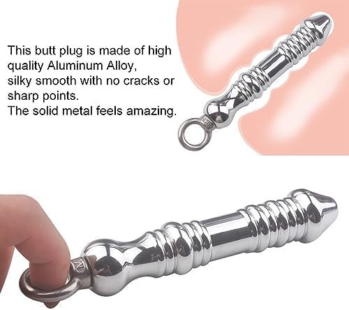 Anal Butt Plug Metal Anal Beads Dildo Prostate Massage Anal Vaginal Dilator Bdsm Sex Toys For Men Women Couple (Medium(5.11 Inch)) - Image 3