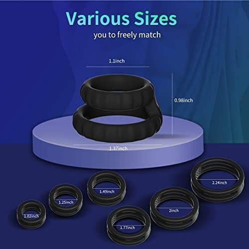 Silicone Penis Rings Kit, 7 Different Sizes Cock Rings,Adult Sex Toys & Games,Sex Toys For Men Or Couple… - Image 2