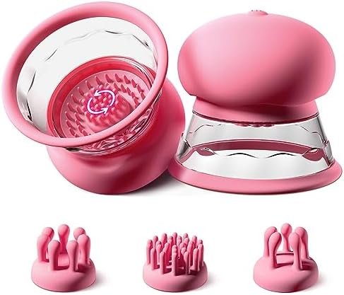 Sex Toy Nipple Toys Clamps - 3 Brush Heads Nipple Vibrator Manual Sucking With 10 Powerful Rotation Modes Stimulator Massager, Rechargeable Adult Sex Toys For Women Couples Pleasure