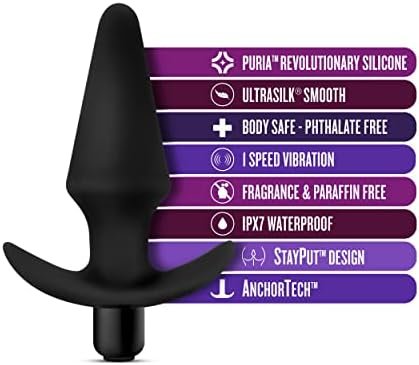 Anal Adventures Platinum Silicone Vibrating Plug - Powerful One Touch Vibration Bullet - Anchor Base For Safety And Comfort Long Term Wear - Perfect For Beginners - Tapered Easy Insertion - Sex Toy - Image 2
