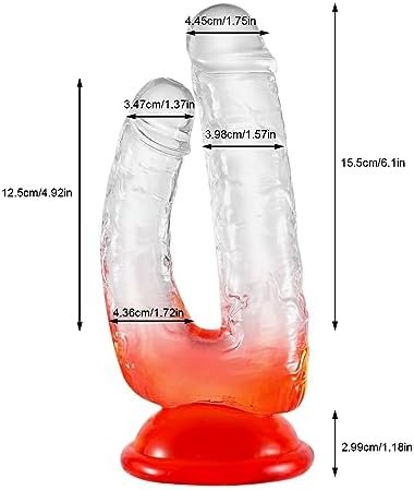 Resxong Double-Ended Dildo, Realistic Clear Dildo With Strong Suction Cup Hands-Free Play For Women/Men/Gay Adult Sex Masturbator G Spot Prostate Play - Image 3