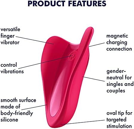 Satisfyer High Fly Finger Vibrator - 10 Vibration Programs For Stimulation Of The Clitoris, Penis And Erogenous Areas - Waterproof, Rechargeable (Red) - Image 3