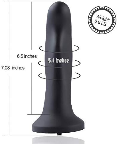 Hismith 7.08" P-Spot Silicone Anal Plug With Kliclok System For Hismith Premium Sex Machine, 6.5" Insert-Able Length, Girth 5.1" Diameter 1.63" - Anal Pleasure (Black) - Image 3