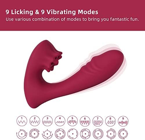 Clitoral Licking Vibrator, Clitoral G Spot Vibrator Clitoris Massage Tongue Vibrating Licking Stimulator, Adult Sex Toys For Women Couples With Multi-Modes, Waterproof, Rechargeable-Purple - Image 2