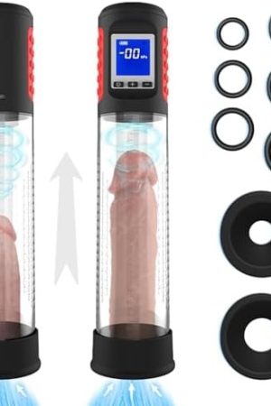 Electric Penis Vacuum Pump Male Sex Toys, Rechargeable 6 Frequency Mode Vacuum Penis Extension Pump Cock Pump Device For Man-Black