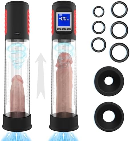 Electric Penis Vacuum Pump Male Sex Toys, Rechargeable 6 Frequency Mode Vacuum Penis Extension Pump Cock Pump Device For Man-Black