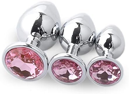 3Pcs Anal Plug Set Stainless Steel Waterproof Expanding Butt Plugs Toys Trainer Kit Adult Sex Toys For Men Women Black