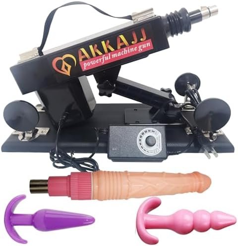 Powerful Sex Machine Automatic Retractable & Thrusting Machine Adult Sex Toys With Various Attachments Black