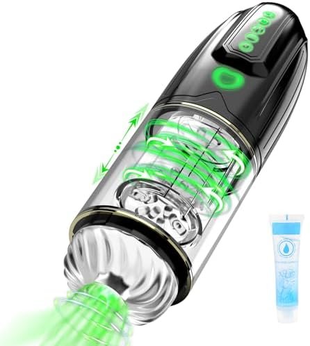 Automatic Thrusting Rotating Sucking Male Masturbator, Male Stimulator Full Waterproof 3D Realistic Textured Sleeve Pocket Pussy Stroke Toys Penis Pump With 10 Mode, Adult Men Sex Toys & Games For Men