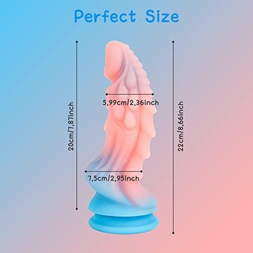 Realistic Monster Dildo Sex Toys: 8.66 Inch Big Huge Anal Dildo With Strong Suction Cup For Hands-Free Play, Liquid Silicone Thick Dildos Adult Toys For Women Or Men Pink - Image 3