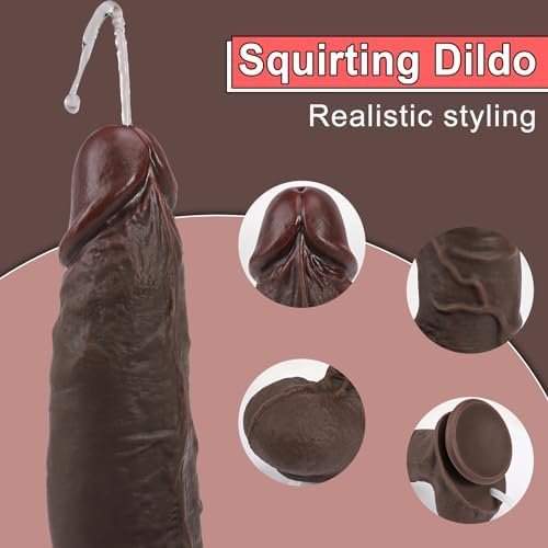 Realistic Dildo Squirting Dildos, Ejaculating Penis For Beginners With Strong Suction Cup For Hands-Free Play, Anal Dildo For Women G-Spot And Anal Prostate Play, 8.27Inch Sex Toys For Women Men - Image 2