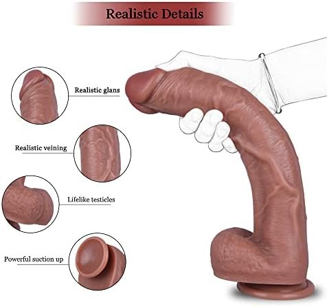 Realistic Dildo For Experienced User Lifelike Huge Silicone G-Spot Stimulation Anal Sex Toy, Soft Large Dildos For Women With Strong Suction Cup For Hands-Free (Black) - Image 3