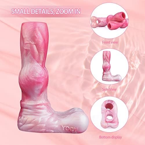 Igugutoy Dildo Penis Extender Condom Greatens Coarsen Silicone Penis Sleeve Men Increase Confidence Increase Power Can Be Wrapped 5.32 Inches Red - Image 2