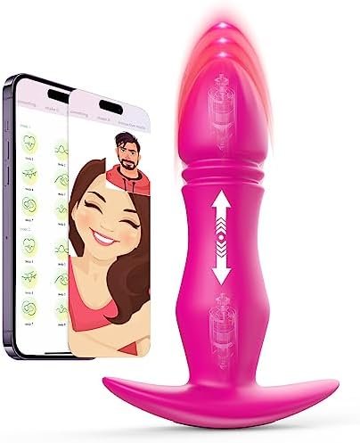 Thrusting Vibrator Anal Plug Vibrating Butt Plug, Anal Sex Toys For Men Prostate Massager App Remote Control Vibrator For Couples Women, Adult Gay Sex Toys Anal Dildo For Men