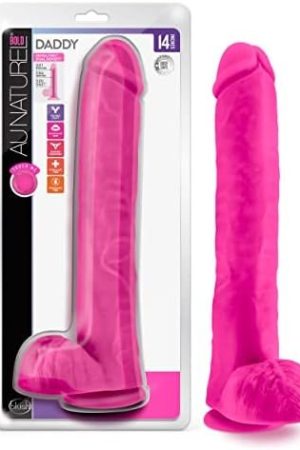 Blush Au Naturel Bold Daddy Realistic 14 Inch Suction Cup Harness Compatible Flexishaft Sensa Feel Dildo Sex Toy For Men Women Couples Pink