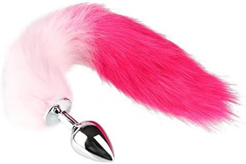 Beauty7 Dip Dye Purple Foxes Tail Anal Butt Plug Medical Grade Stainless Steel Hypoallergenic Anus Women Men Sexual Show Animal Costume Play Sex Toy (Size:L)