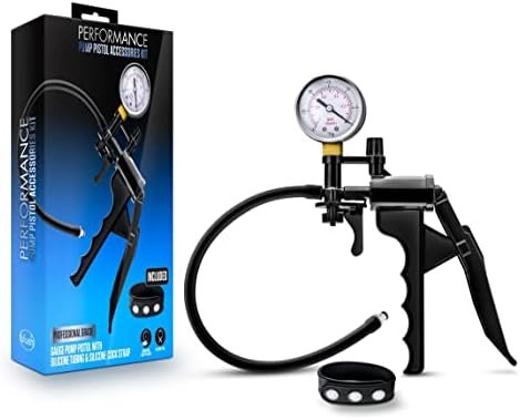 Blush Performance Pump Pistol Accessories Kit - Advanced Penis Pump Trigger - Nterchange Compatible - Pressure Gauge - Vacuum Release Valve - Male Enhancement Upgrade - Plus Silicone Penis Strap