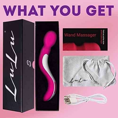 Lulu 8 Powerful Handheld Electric Back Massager For Women - Strong Personal Magic Massage For Sports Recovery, Muscle Aches, & Body Pain - 7 Patterns & 3 Speeds - Black - Image 3