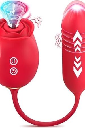 Sex Toy Dildo Rose Vibrator - Upgraded Rose Sex Toys For Women With 9 Sucking & 9 Thrusting Vibrating Dildos G Spot Vibrators For Clit Nipple, Women Adult Sex Toys Games For Couples Sex Machine