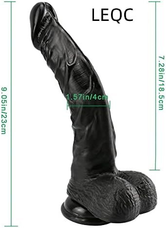 Leqc Huge Black Realistic Dildo With Strong Suction Cup Adult Sex Toys For Women Men, 9 Inch Big Soft Silicone Flexible Lifelike Dildos With Curved Shaft And Balls For Vaginal G Spot And Anal Play - Image 3