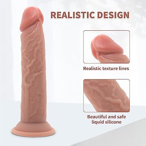 Realistic Dildo Sex Toy For Women,G-Spot Huge Silicone Dildos With Powerful Suction Cup For Hands-Free Play,8.07Inch Realistic Penis Anal Plug For Women And Couple - Image 3